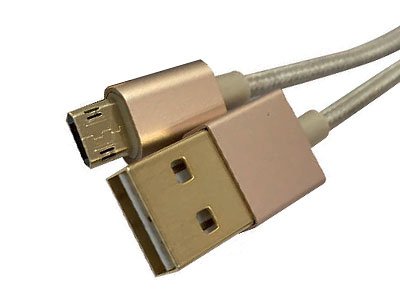 Mediacom M-CUSBRG USB-Kabel 1 m USB A Micro-USB B goldfarben – USB-Kabel (1 m, USB A, Micro-USB B, 2.0, Stecker/Stecker, Gold) von Mediacom
