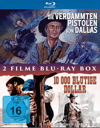 DIE VERDAMMTEN PISTOLEN VON DALLAS + 10.000 blutige Dollar - 2 Disc Uncut Western BD Box [Blu-ray] von Mediacs (Tonpool medien)