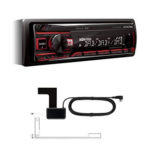 Alpine UTE-204DAB USB-Autoradio mit DAB+ & Bluetooth Freisprecheinrichtung (USB, AUX-In, 3X Pre-Out 2,5V, 4x50 W inkl. DAB+ Antenne), Schwarz von Mediadox