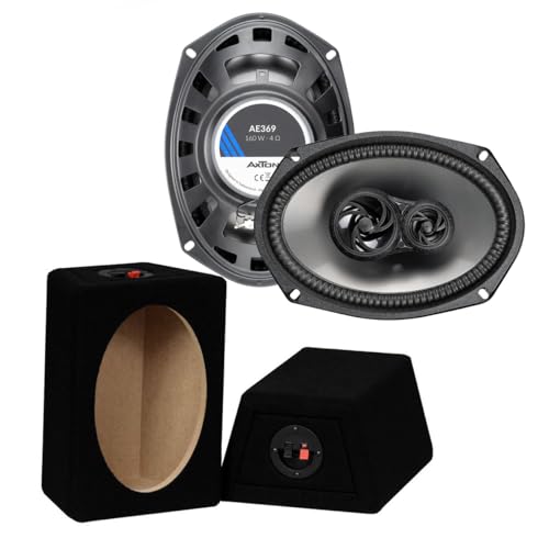 Mediadox 16x23cm (6x9) Auto Oval Lautsprecher/Boxen/Speaker Set von Axton (AE369) + MDF Gehäuse - 160 Watt MAX von Mediadox