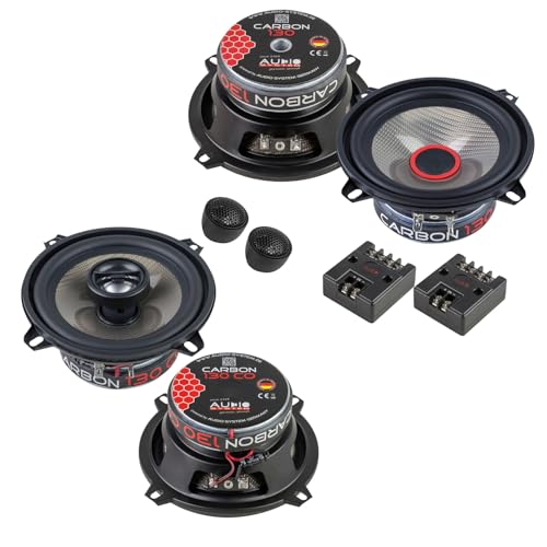 Mediadox Front/Heck 13cm/130mm Auto Lautsprecher/Boxen/Speaker Komplett-Set von Audio System kompatibel für BMW von Mediadox