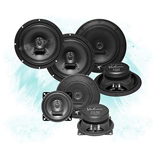 Mediadox HIFONICS Front/Heck 16,5cm/10cm Auto Lautsprecher/Boxen/Speaker Komplett-Set kompatibel für VW Volkswagen IIIII von Mediadox