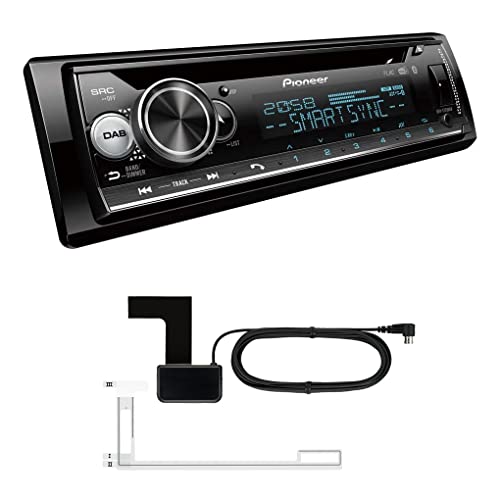 Pioneer DEH-S720DAB, 1DIN Autoradio, CD-Tuner mit FM und DAB+, Bluetooth, MP3, USB und AUX-Eingang, RGB – Beleuchtung, Freisprecheinrichtung, Smart Sync App, Spotify inkl. DAB+ Antenne, Schwarz von Mediadox