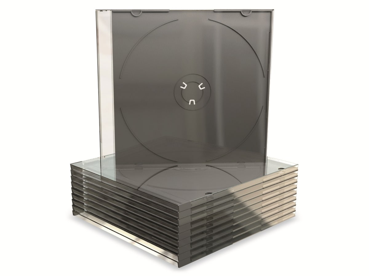 MEDIARANGE CD-Leerhüllen, Slim, 10er Pack, schwarz/transparent von Mediarange