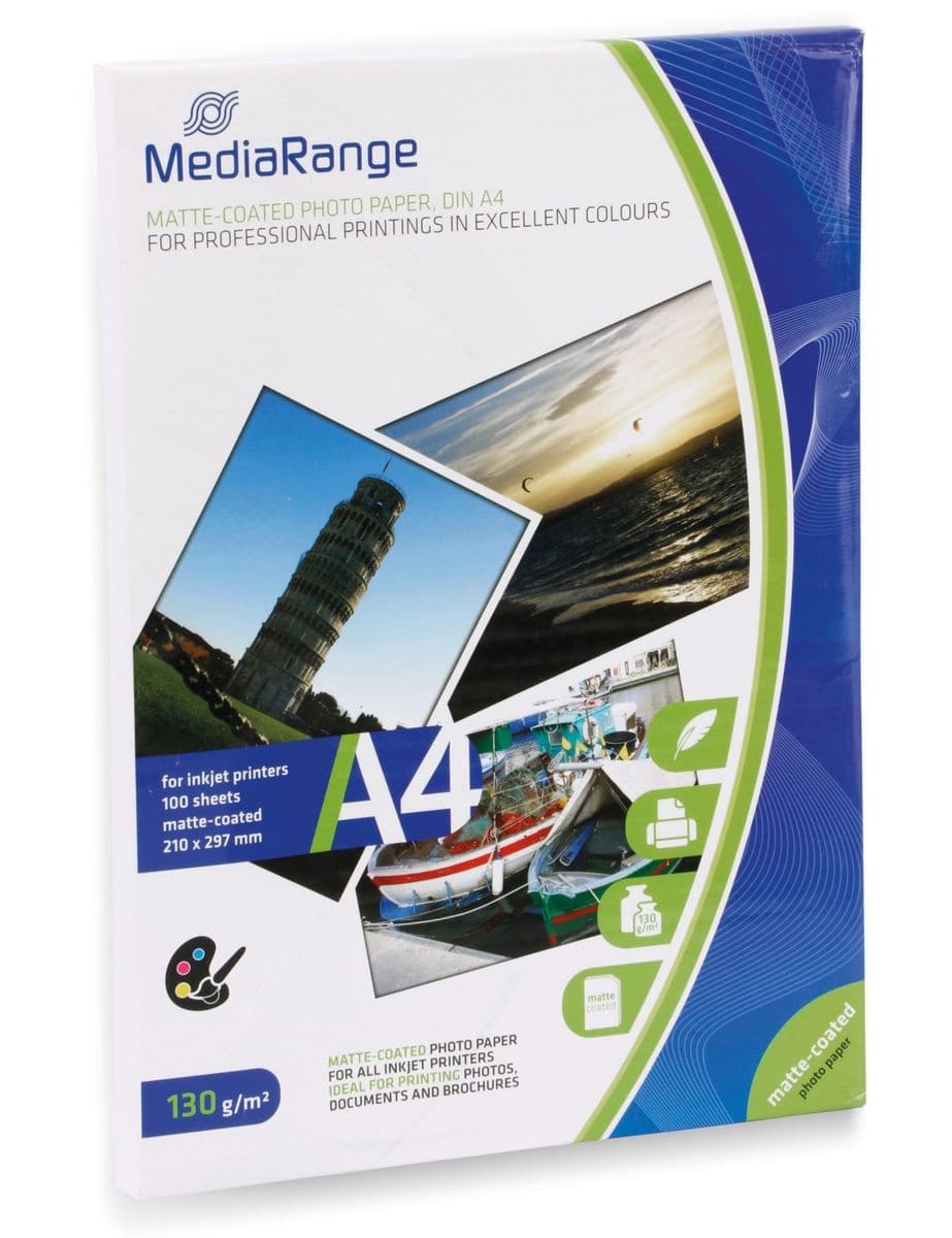 MEDIARANGE Fotopapier DIN A4, 130 g/m², matt von Mediarange