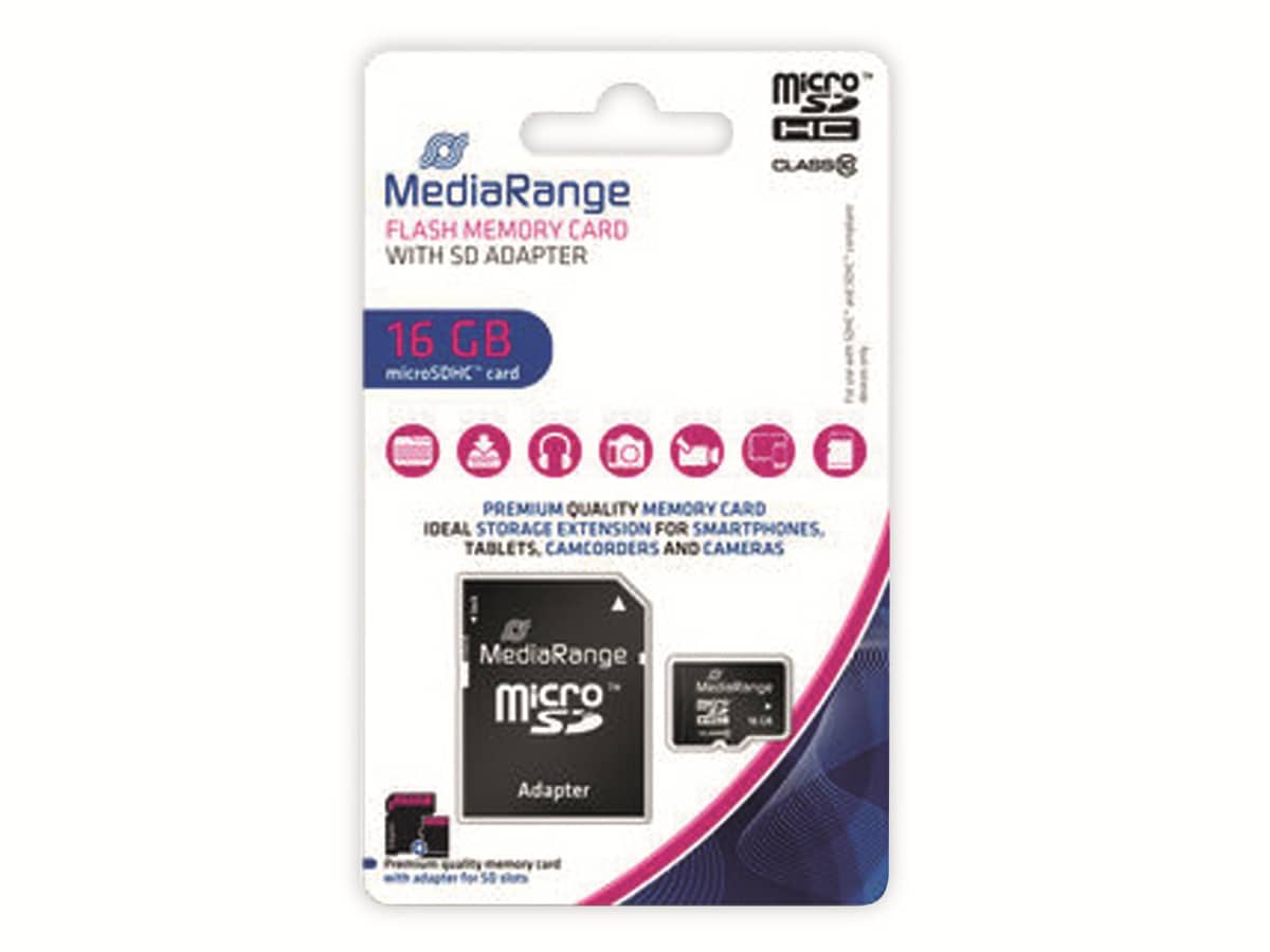 MEDIARANGE MicroSD-Card Class 10, 16 GB von Mediarange