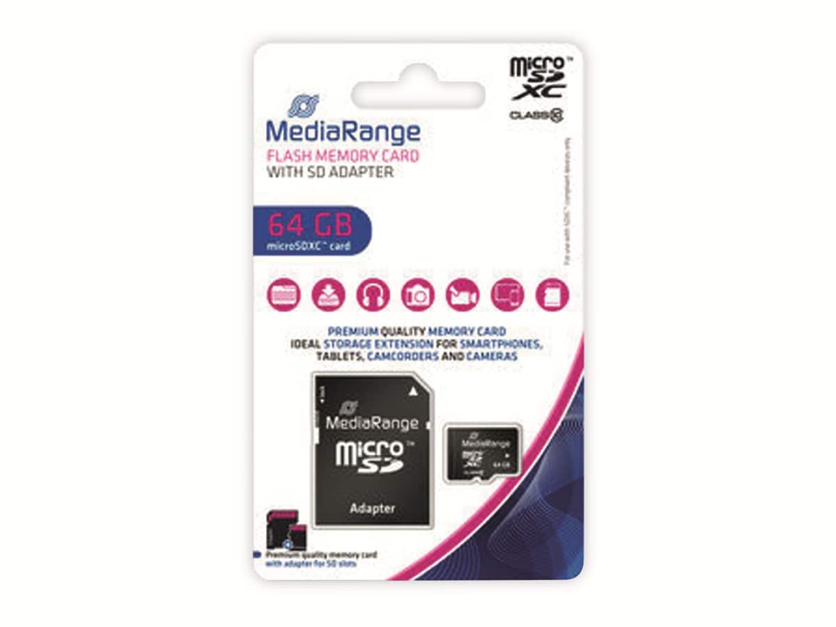 MEDIARANGE MicroSD-Card Class 10, 64 GB MEDIARANGE MicroSD-Card Class 10, 64 GB von Mediarange