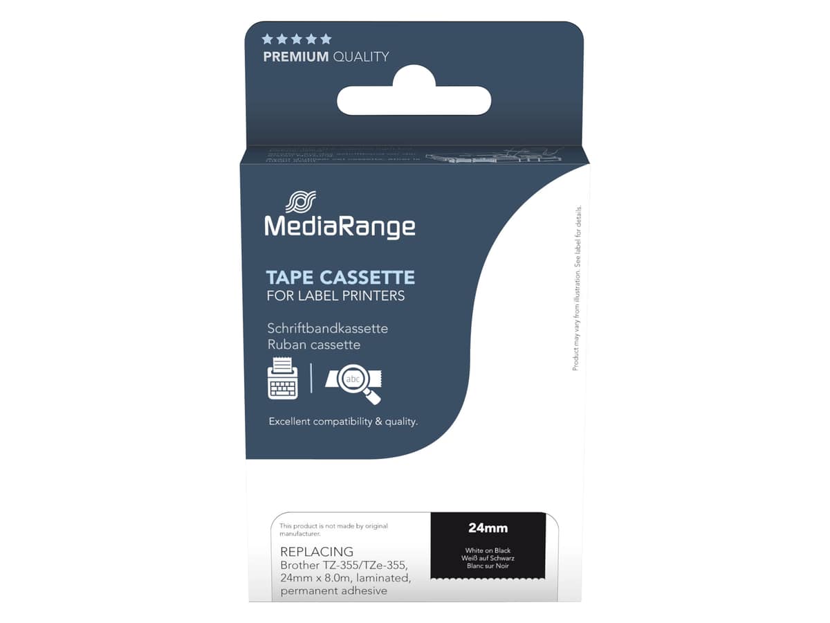 MEDIARANGE Schriftband MRBTZ355, ersetzt Brother TZ-355/TZe-355 MEDIARANGE Schriftband MRBTZ355, ersetzt Brother TZ-355/TZe-355 von Mediarange
