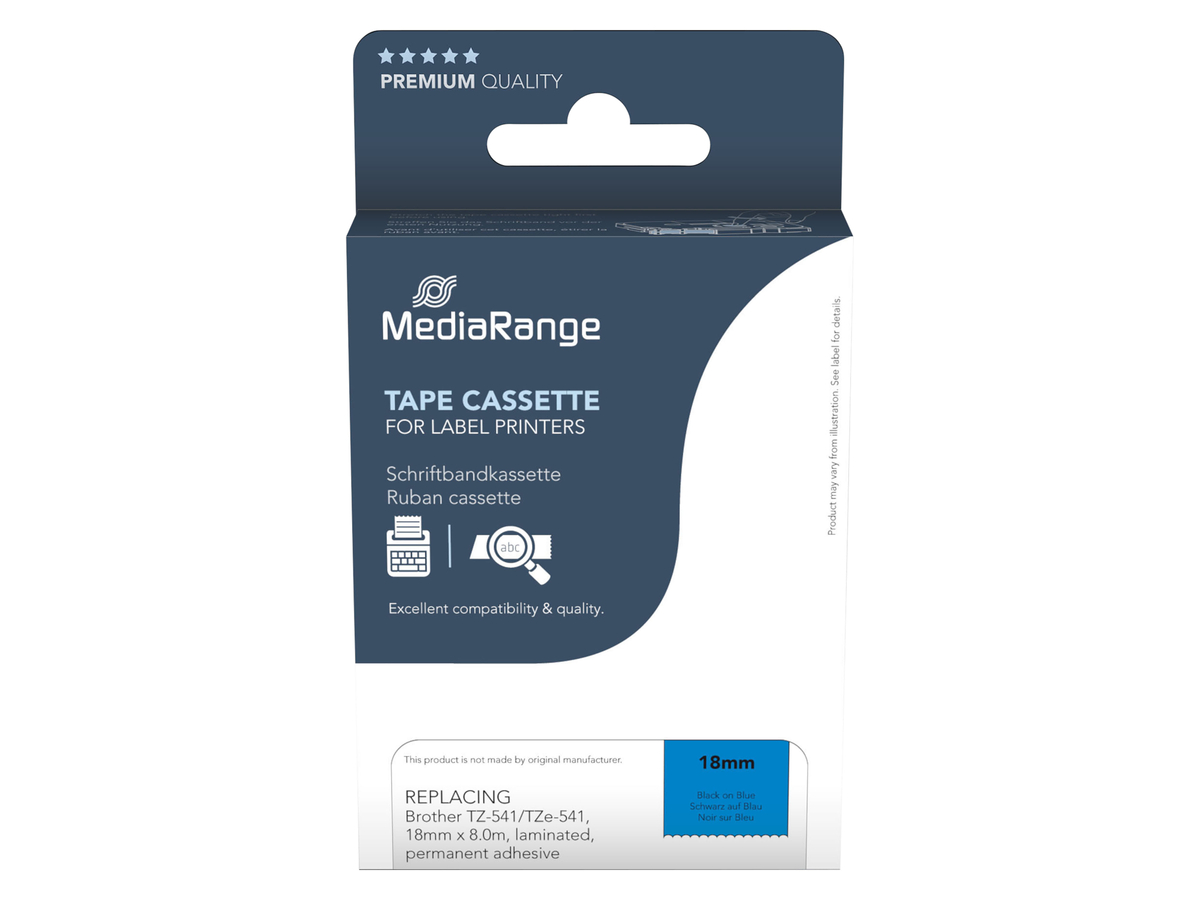 MEDIARANGE Schriftband MRBTZ541, ersetzt Brother TZ-541/TZe-541 MEDIARANGE Schriftband MRBTZ541, ersetzt Brother TZ-541/TZe-541 von Mediarange