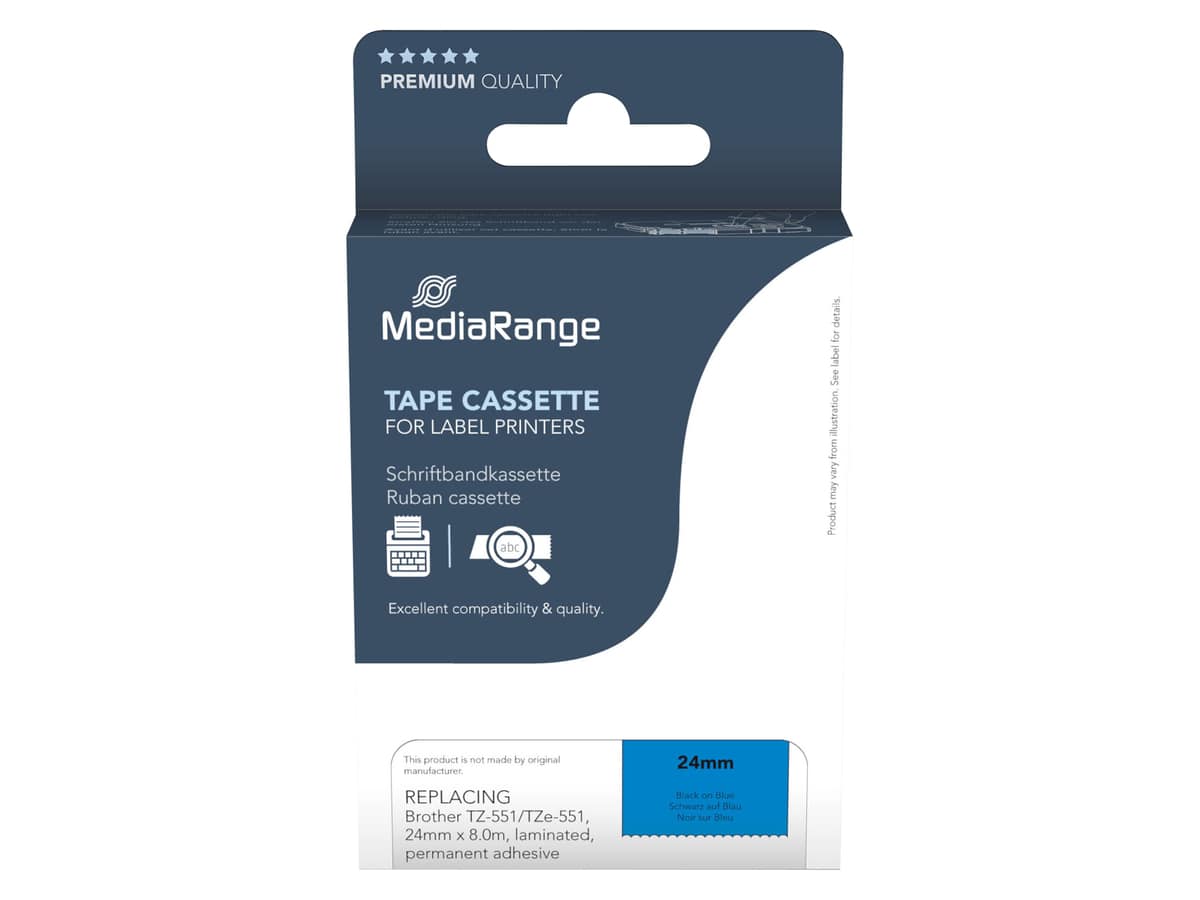 MEDIARANGE Schriftband MRBTZ551, ersetzt Brother TZ-551/TZe-551 MEDIARANGE Schriftband MRBTZ551, ersetzt Brother TZ-551/TZe-551 von Mediarange
