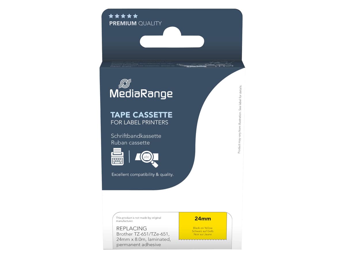 MEDIARANGE Schriftband MRBTZ651, ersetzt Brother TZ-651/TZe-651 MEDIARANGE Schriftband MRBTZ651, ersetzt Brother TZ-651/TZe-651 von Mediarange