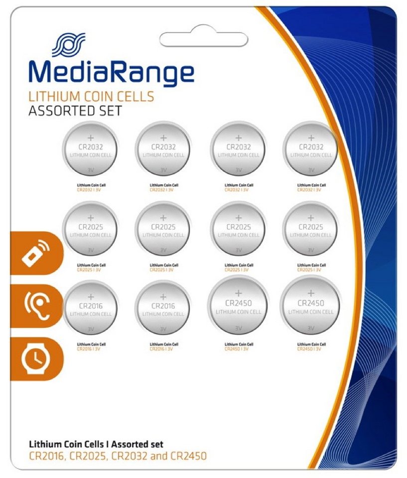 Mediarange 12 Lithium Knopfzelle 2x CR 2016 4x CR 2025 4x CR2032 2x CR 2450 Knopfzelle von Mediarange