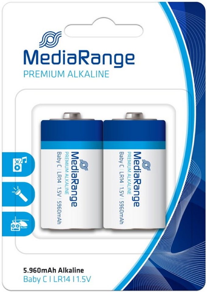 Mediarange 2 Mediarange Premium C / Baby Alkaline Batterien im 2er Blister Batterie von Mediarange