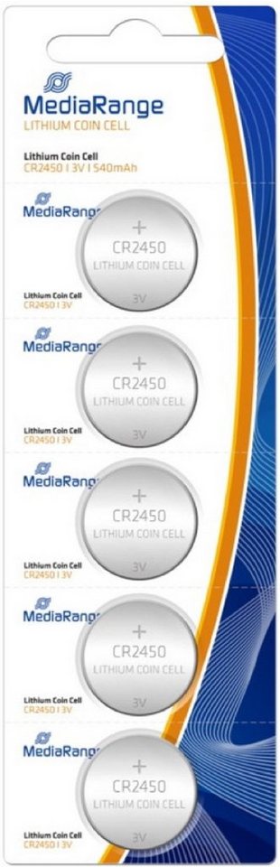 Mediarange 5 Mediarange CR 2450 Lithium Knopfzelle Batterien im 5er Blister Knopfzelle von Mediarange