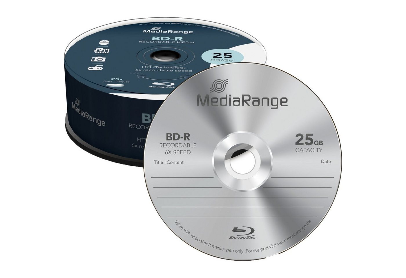 Mediarange Blu-ray-Rohling BD-R 25 GB von Mediarange