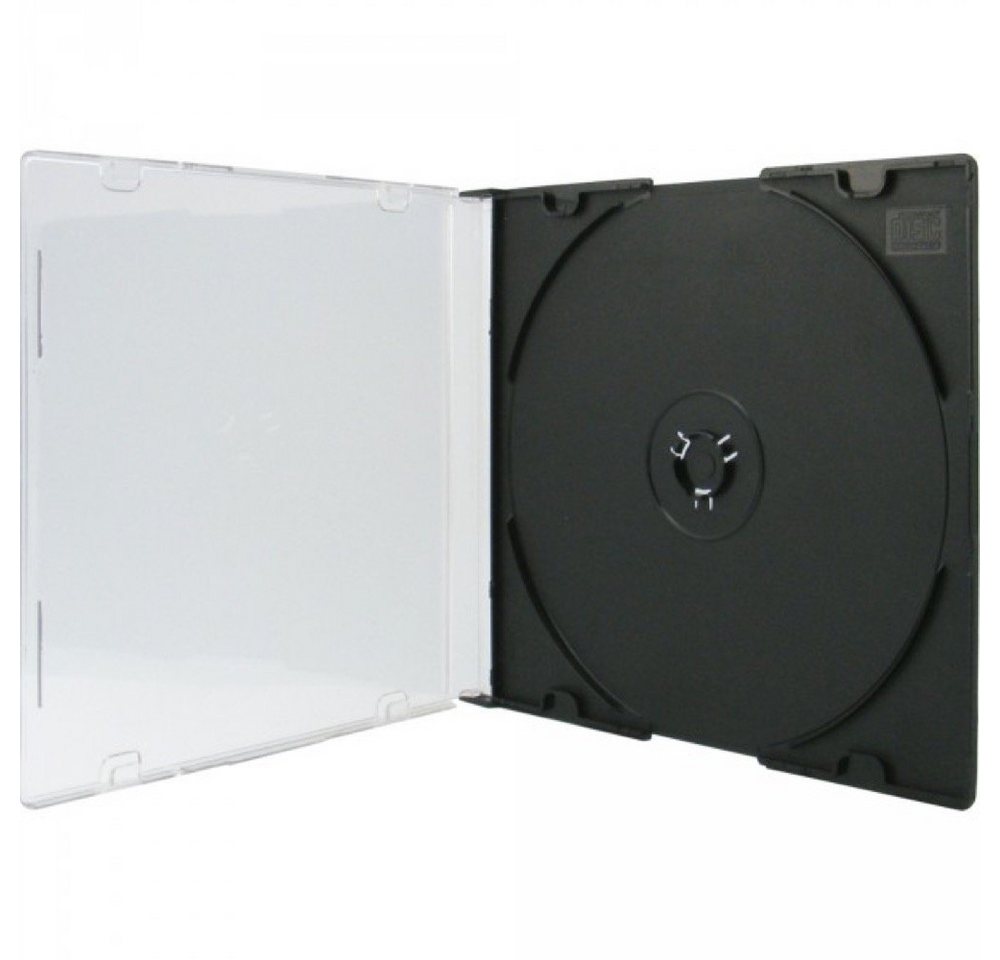 Mediarange CD-Hülle 100 CD Hüllen 1er Slimcase 5,2 mm für je 1 BD / CD / DVD schwarz von Mediarange