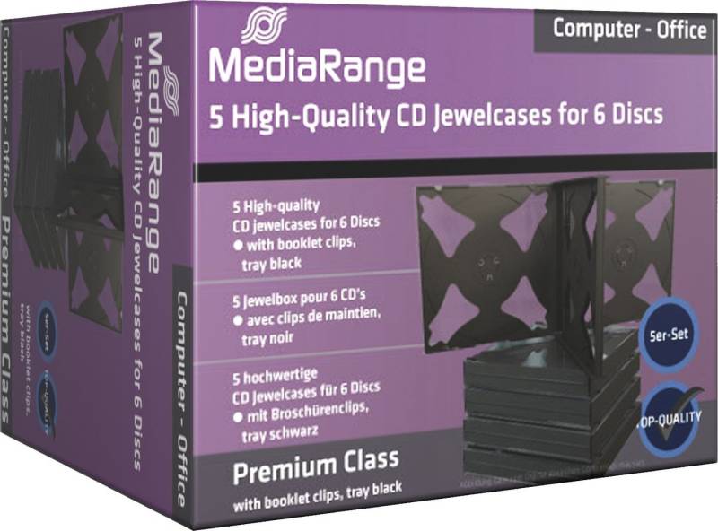 Mediarange CD-Hülle 50 (10x 5Stk) DVD CD Hüllen 6fach 6er Jewelcases von Mediarange