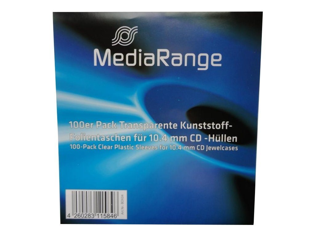 Mediarange CD-Hülle 500 (5x 100) CD Hüllen für 10.4mm CD Jewelcases / Folienhüllen / Sleev von Mediarange
