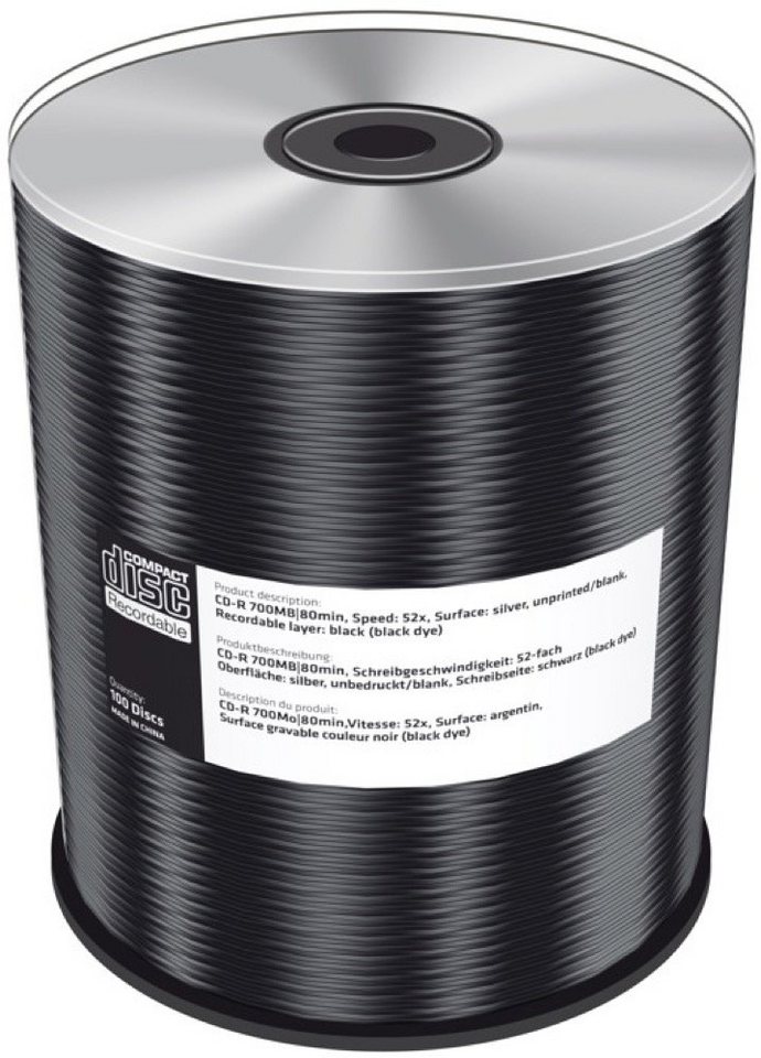 Mediarange CD-Rohling 100 Mediarange Rohlinge CD-R black dye 80Min 700MB 48x Spindel Mediarange CD-Rohling 100 Mediarange Rohlinge CD-R black dye 80Min 700MB 48x Spindel von Mediarange