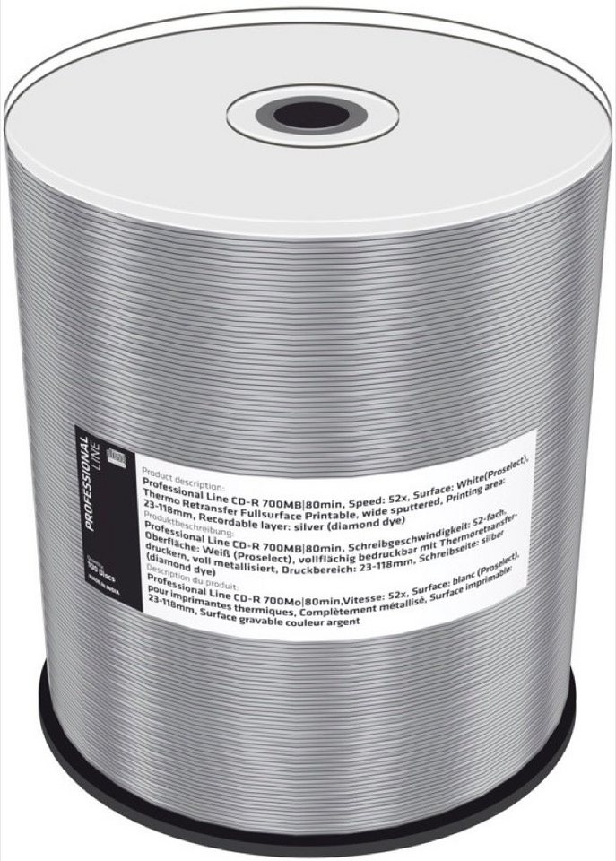 Mediarange CD-Rohling 100 full printable Thermo proselect diamant 80Min 700MB 52x Spindel Mediarange CD-Rohling 100 full printable Thermo proselect diamant 80Min 700MB 52x Spindel von Mediarange
