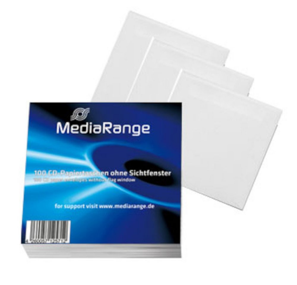 Mediarange DVD-Hülle 100 MediaRange CD DVD Papierhüllen ohne Sichtfenster von Mediarange