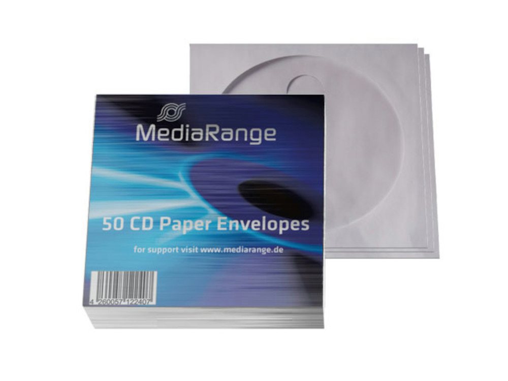 Mediarange DVD-Hülle 500 (10x 50) Mediarange CD Papierhüllen DVD Hüllen mit Fenster von Mediarange