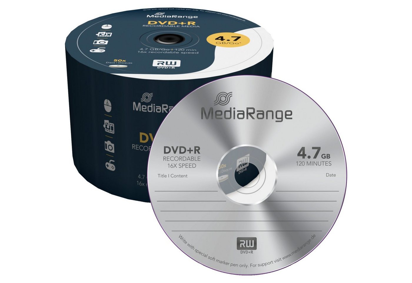 Mediarange DVD-Rohling DVD+R 4,7 GB von Mediarange