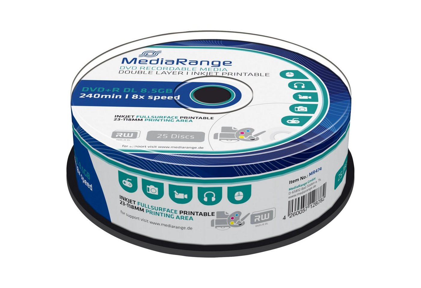 Mediarange DVD-Rohling DVD+R DL 8,5 GB von Mediarange