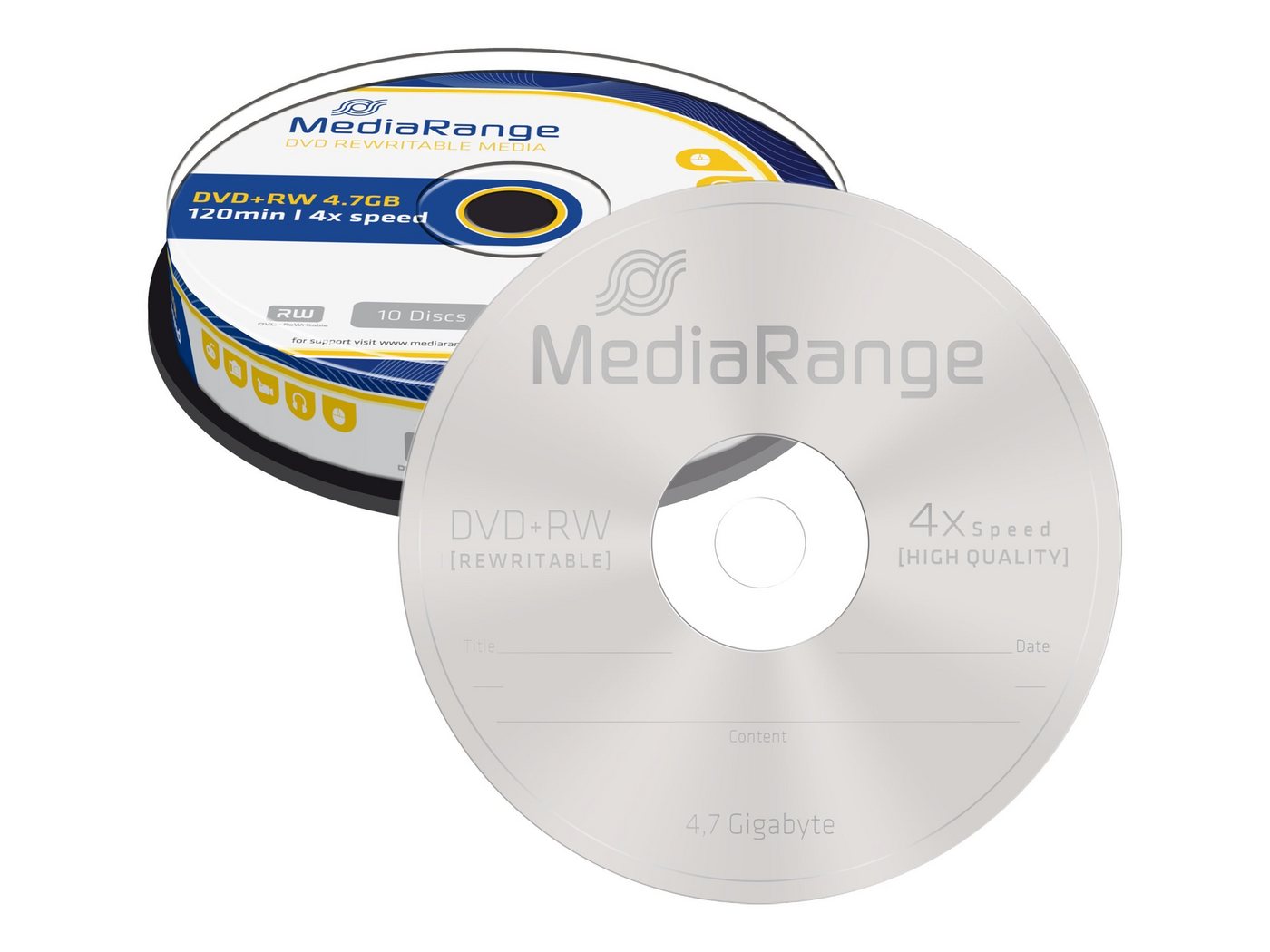 Mediarange DVD-Rohling DVD+RW 10er Spindel 4x Mediarange DVD-Rohling DVD+RW 10er Spindel 4x von Mediarange