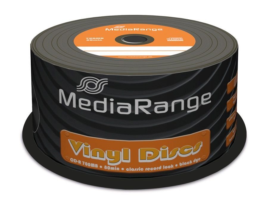 Mediarange DVD-Rohling MEDIARANGE CD-R Spindel Vinyl-Optik von Mediarange