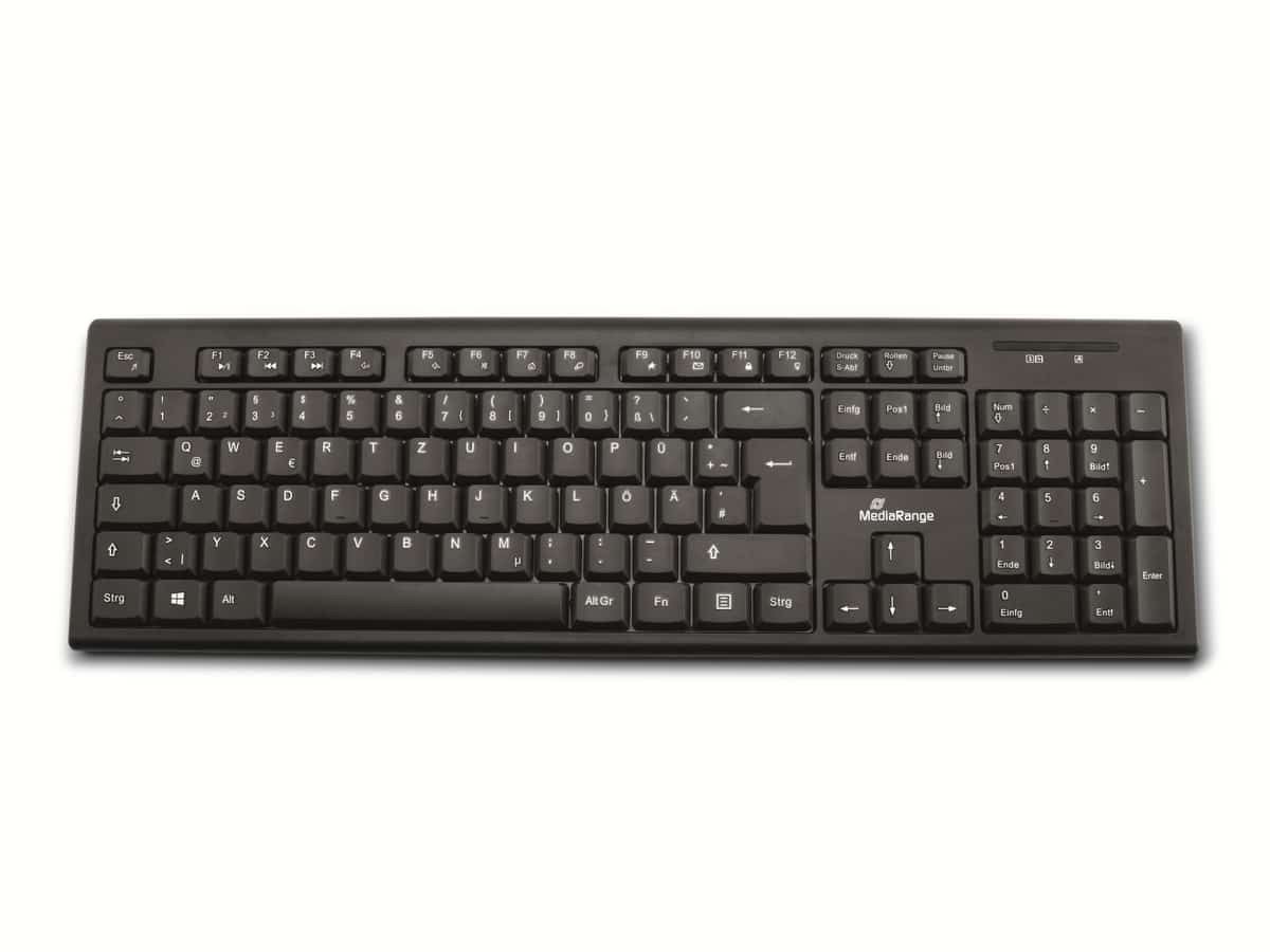 Mediarange MEDIARANGE Funk-Tastatur MROS111, QWERTZ, schwarz Tastatur von Mediarange