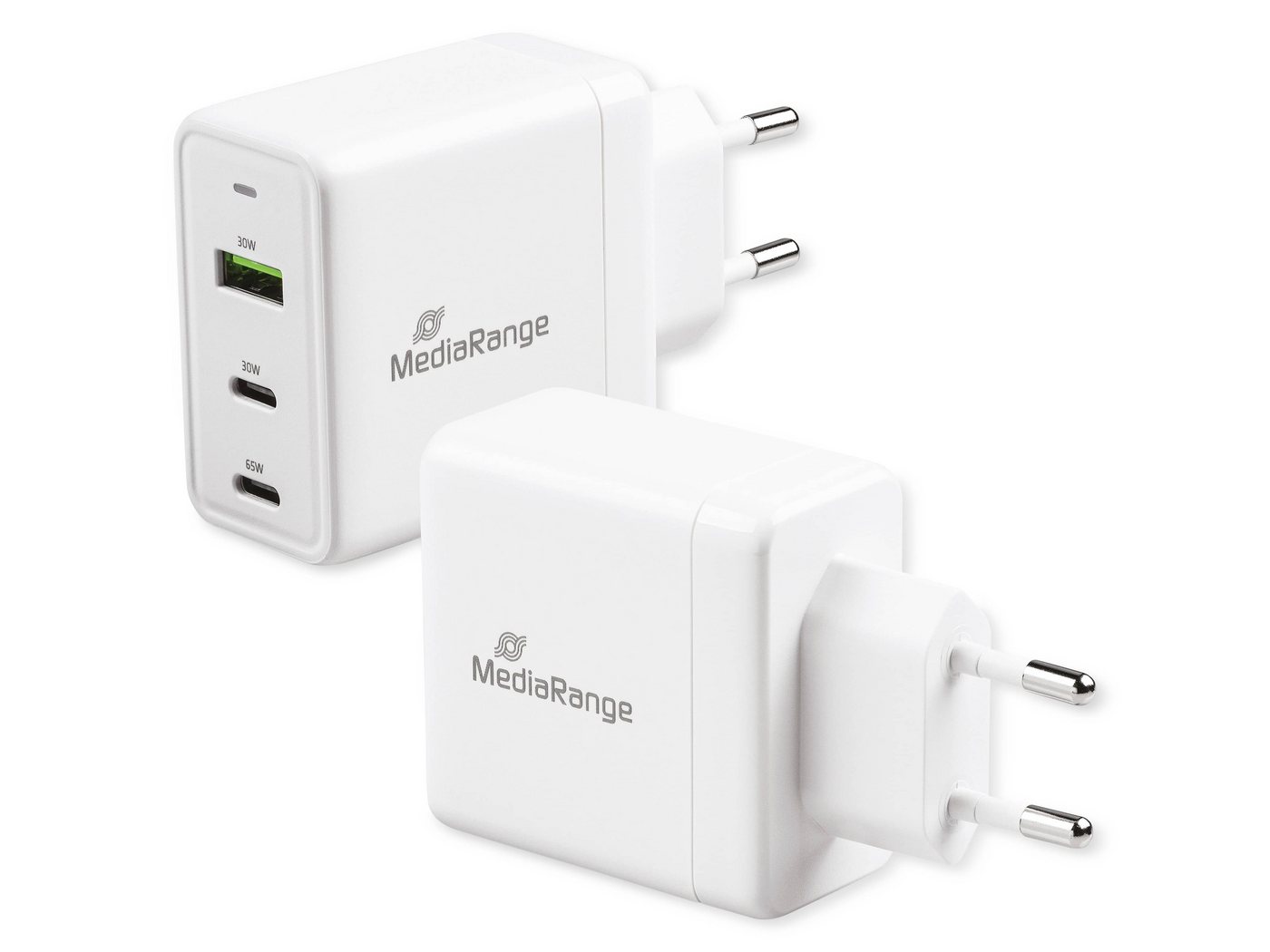 Mediarange MEDIARANGE USB-Lader MRMA116, 65 W, UBS-A, 2x USB-Ladegerät von Mediarange