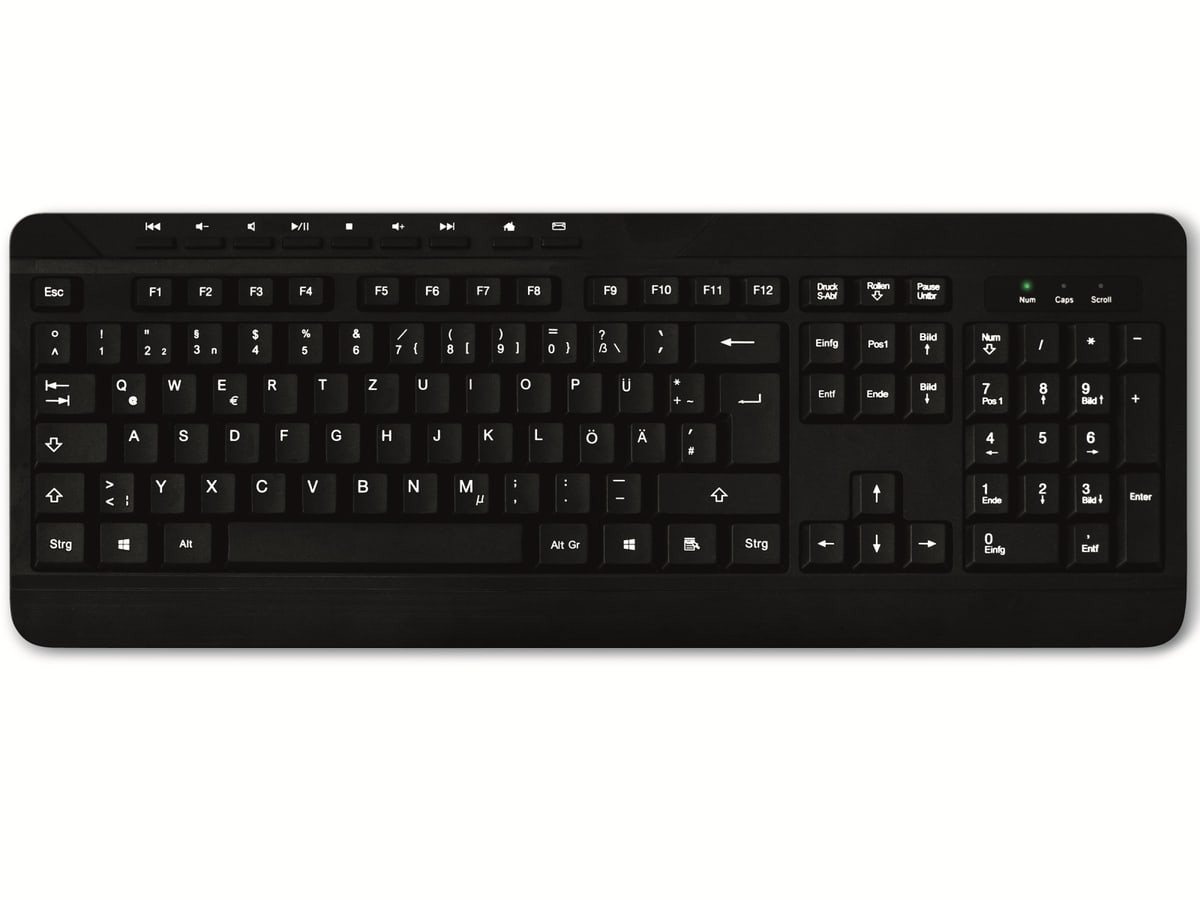Mediarange MEDIARANGE USB-Tastatur MROS102, QWERTZ, schwarz Tastatur von Mediarange