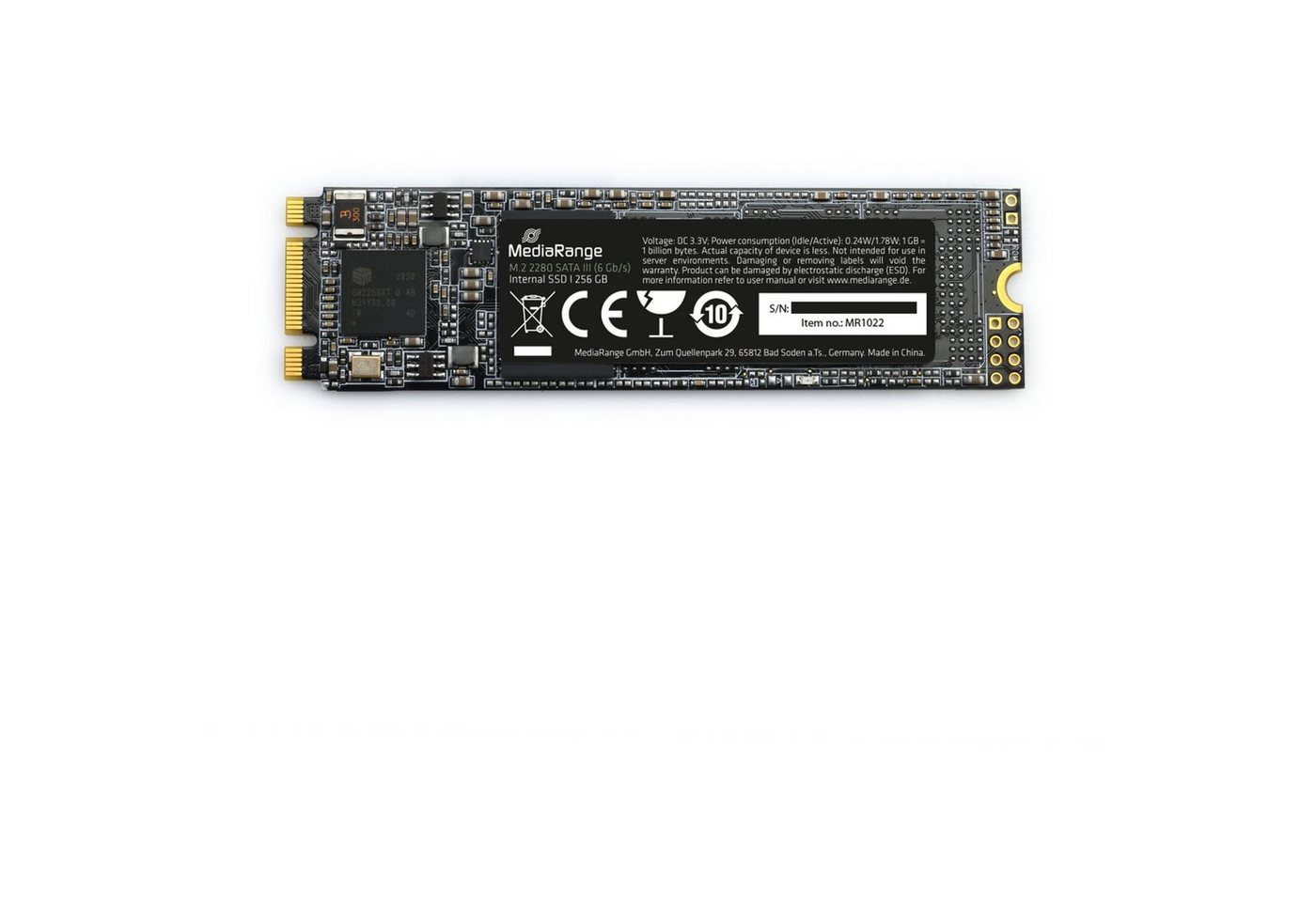 Mediarange MediaRange MR1022 256 GB, SSD, (SATA 6 Gb/s, M.2 interne SSD (256 GB) von Mediarange