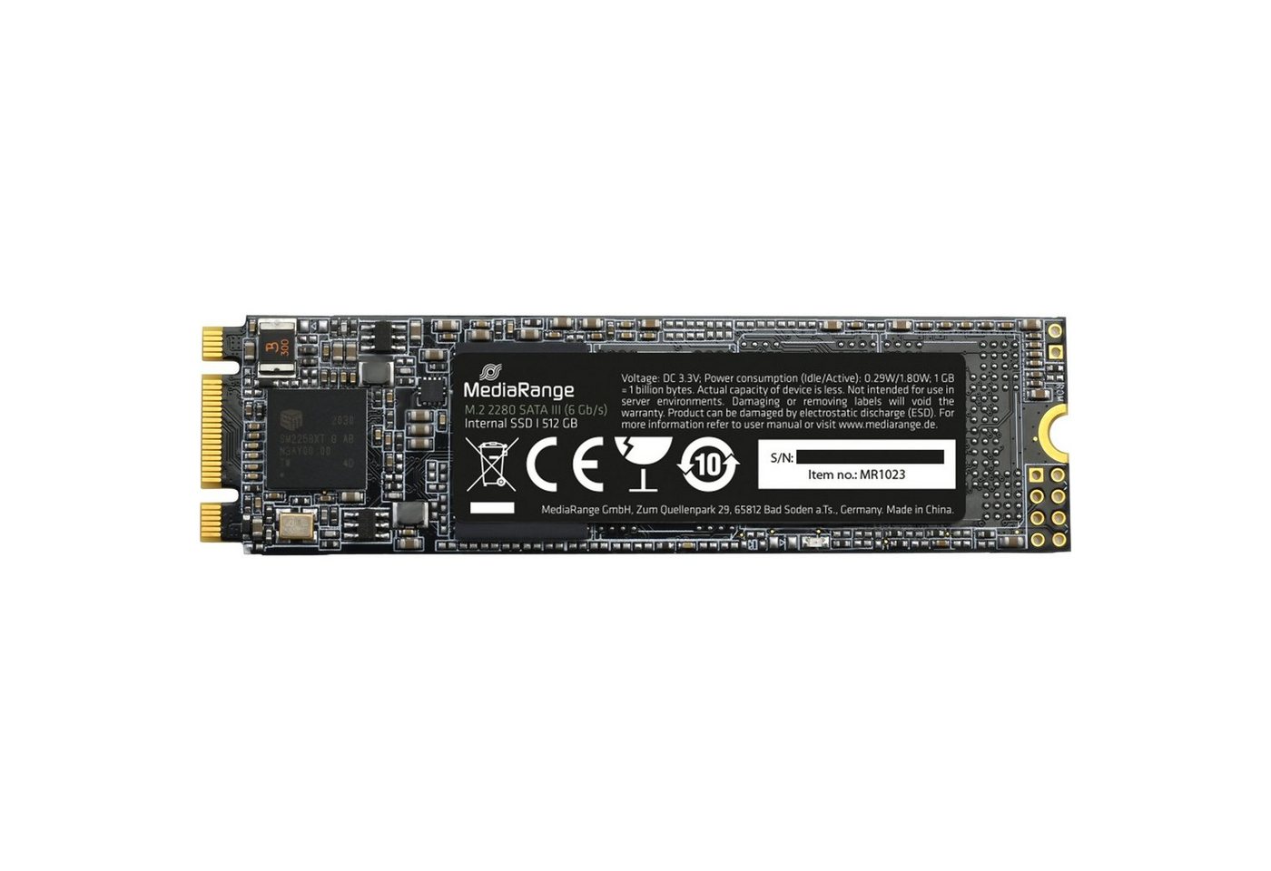 Mediarange MediaRange MR1023 512 GB, SSD, (SATA 6 Gb/s, M.2 SSD-Festplatte (512 GB) 2.5" von Mediarange