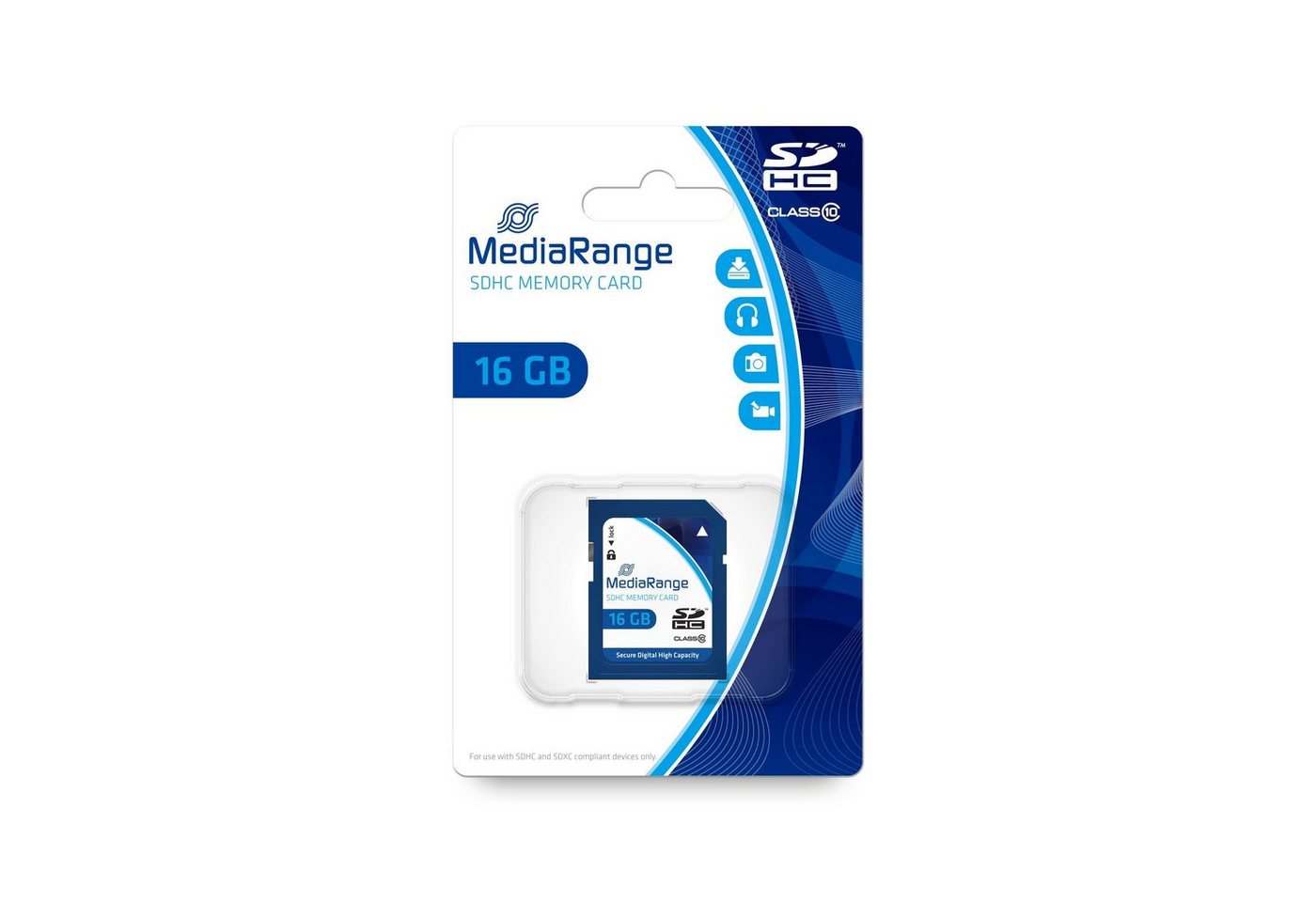 Mediarange MediaRange SD Card 16GB SDHC CL.10 Speicherkarte von Mediarange