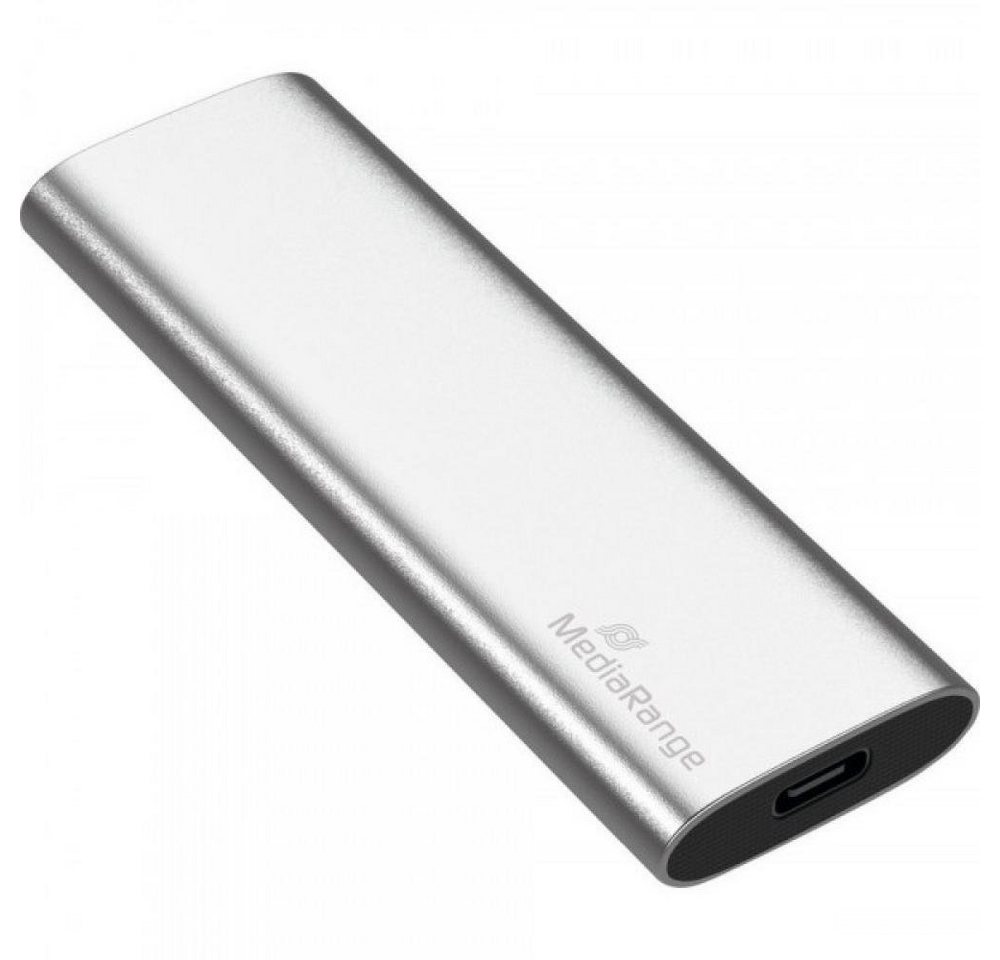 Mediarange MediaRange SSD Festplatte extern, 240 GB, USB 3.0 Type-C, Silber externe SSD von Mediarange
