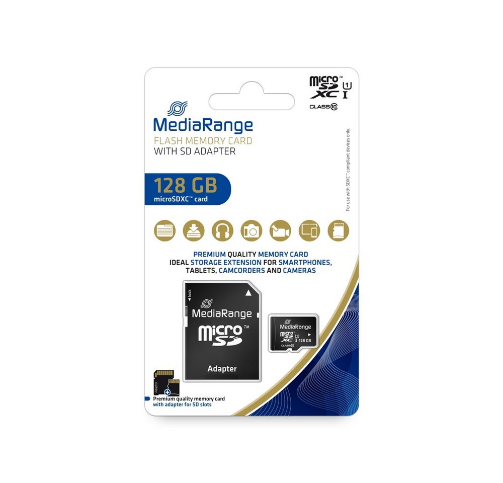 Mediarange Mediarange Micro SDXC Karte 128GB Speicherkarte UHS-1 Class 10 Speicherkarte Mediarange Mediarange Micro SDXC Karte 128GB Speicherkarte UHS-1 Class 10 Speicherkarte von Mediarange