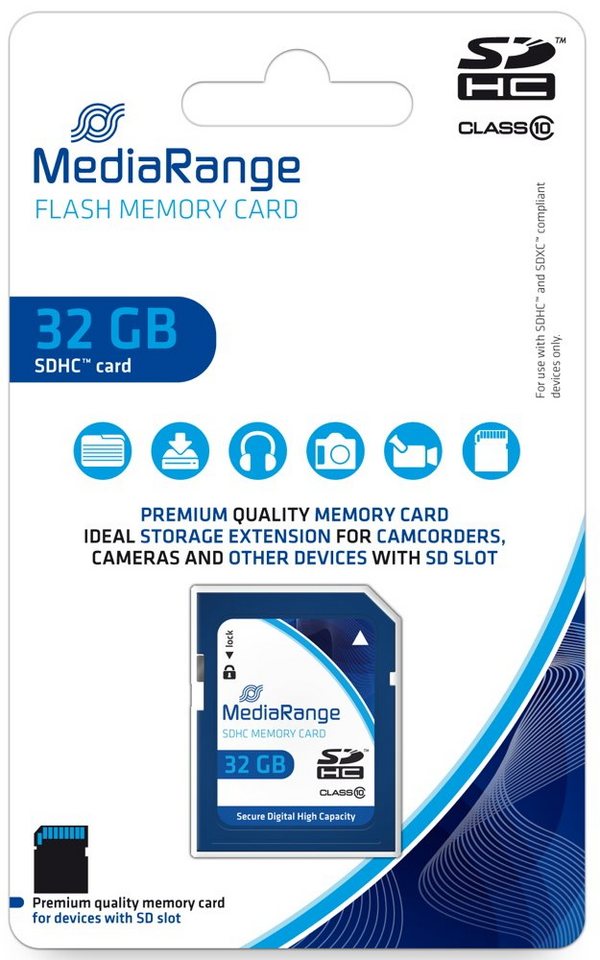 Mediarange Mediarange SDHC Karte 32GB Speicherkarte Class 10 Speicherkarte von Mediarange