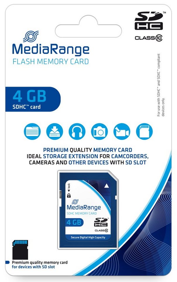 Mediarange Mediarange SDHC Karte 4GB Speicherkarte Class 10 Speicherkarte von Mediarange