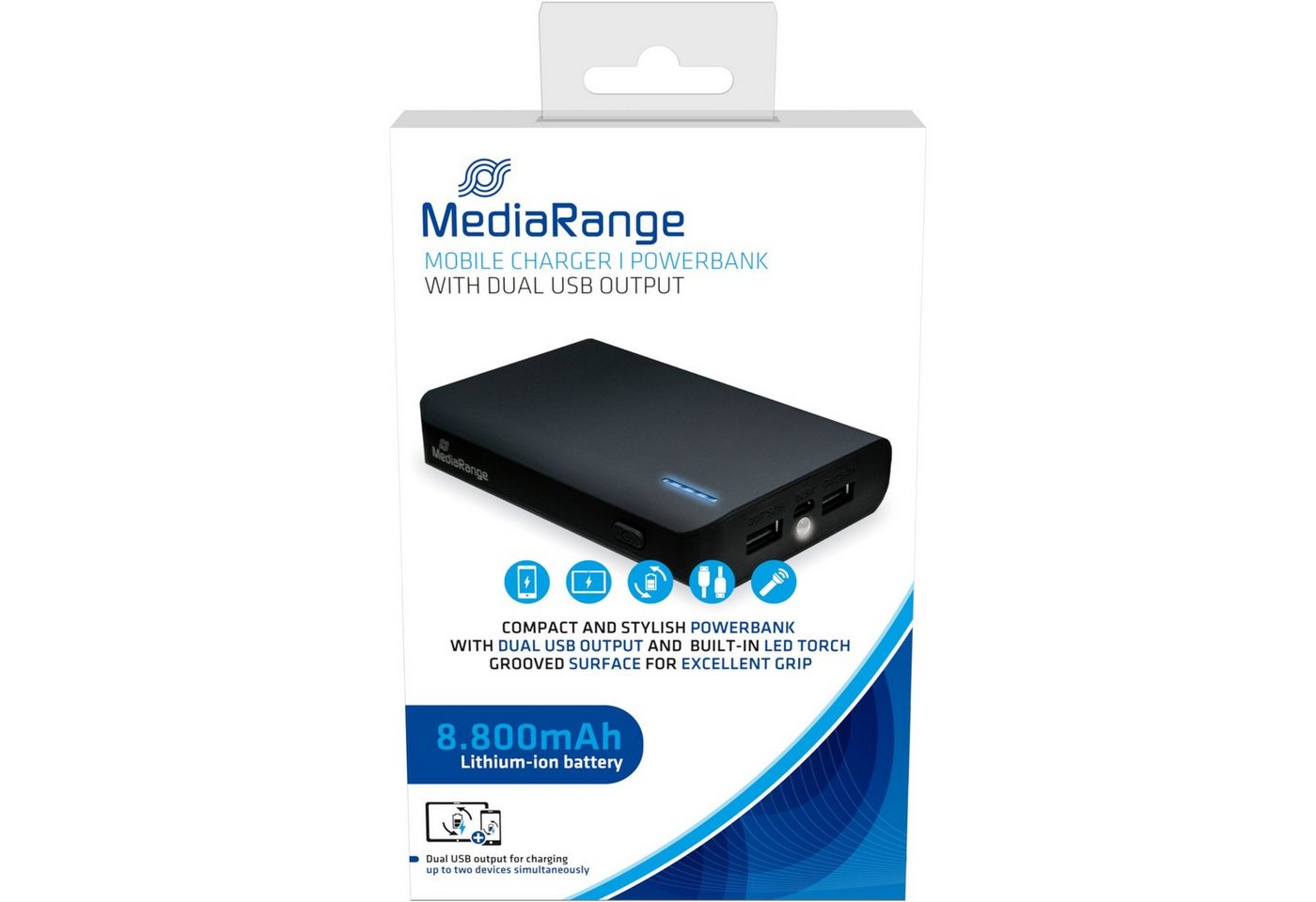 Mediarange Powerbank MR752, 8.800 mAh USB-Ladegerät von Mediarange