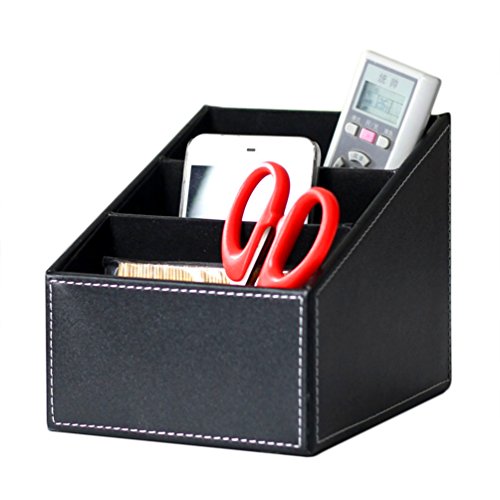 Medifier elegante multifunktionale Aufbewahrungsbox für Stifte, Handys, Visitenkarten, Fernbedienungen aus Leder Elegant Black von Medifier