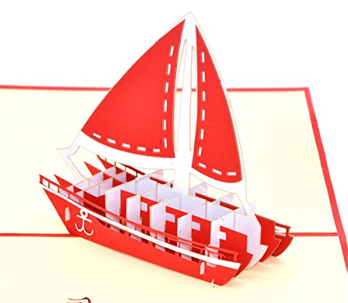 3D Pop Up Grußkarten Leere Karten für die meisten Gelegenheiten (Segelboot) Medigy von Medigy