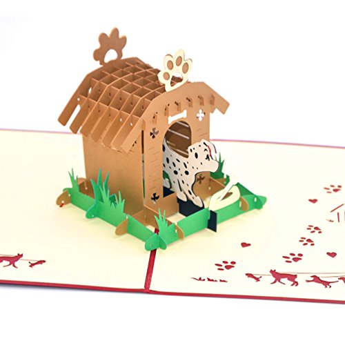 Medigy 3D Pop Up Greeting Cards Doghouse& Dog Blank Cards For Children von Medigy