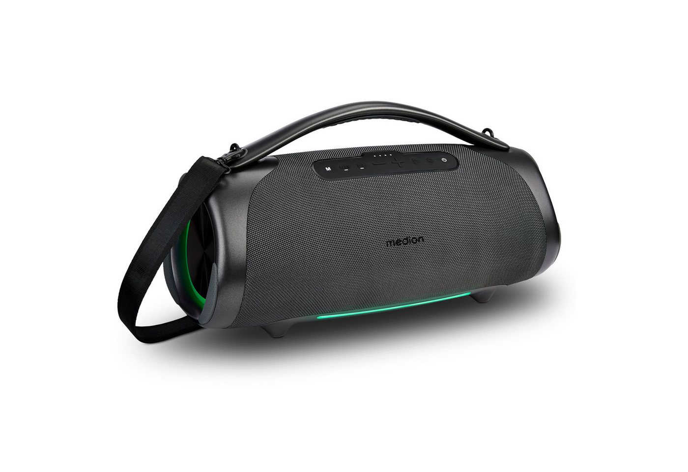 Medion® LIFE® P61768 (MD43768) XL Bluetooth-Lautsprecher (100 W, tragbar, Akku, Bass Boost, Musikbox, RGB, IPX7, Powerbank, Anthrazit) von Medion®