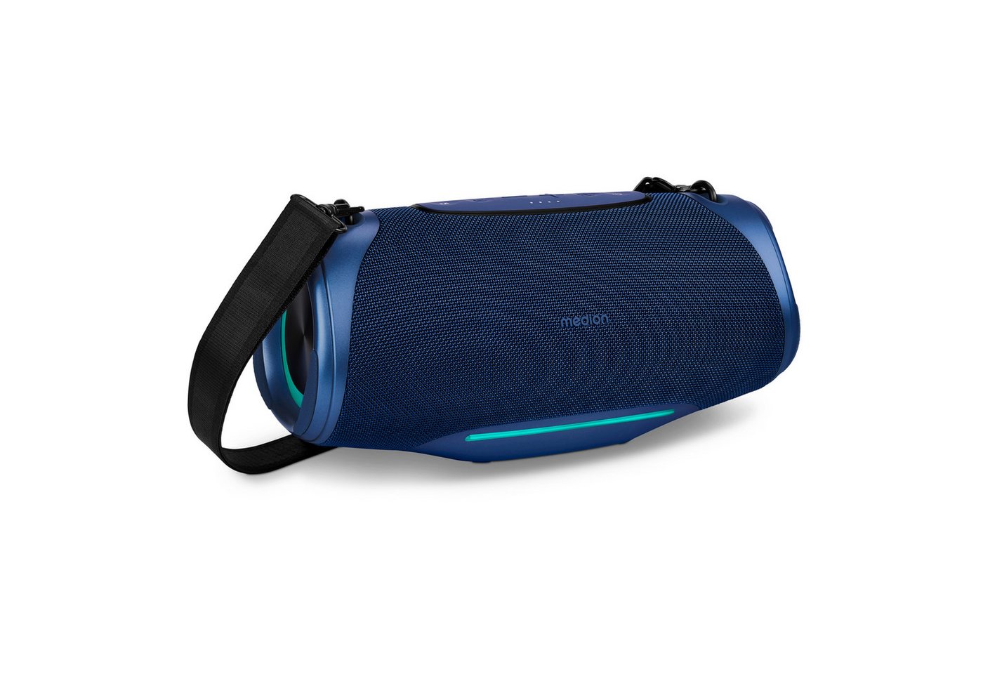 Medion® LIFE® P61762 (MD 43762) L Bluetooth-Lautsprecher (50 W, tragbar, Bass Boost, Musikbox, RGB, IPX7, Powerbank, Blau) von Medion®