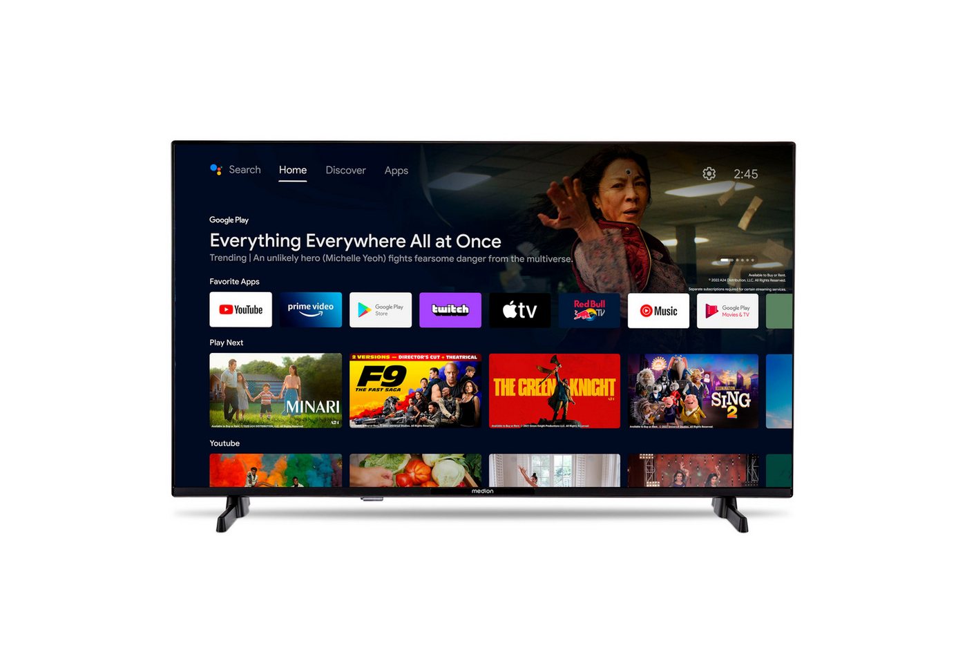 Medion® MD29242 LCD-LED Fernseher (100.3 cm/40 Zoll, 1080p Full HD, Smart-TV) von Medion®