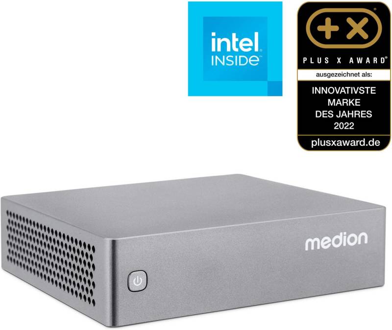 Medion® Mini S06e (MD35355) Mini-PC (Intel N 100 N100, Intel® UHD-Grafik, 4 GB RAM, 128 GB SSD, Luftkühlung) von Medion®