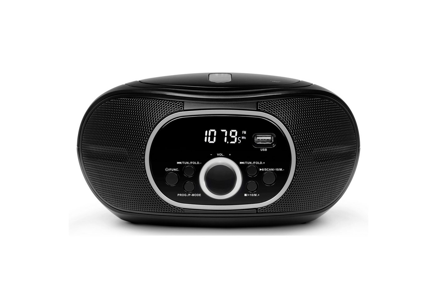 Medion® LIFE® Boombox E65711 (MD 47111) Radio (AM/FM, 12 W, CD/MP3 Player, UKW FM, AUX, Batteriebetrieb, schwarz) von Medion®
