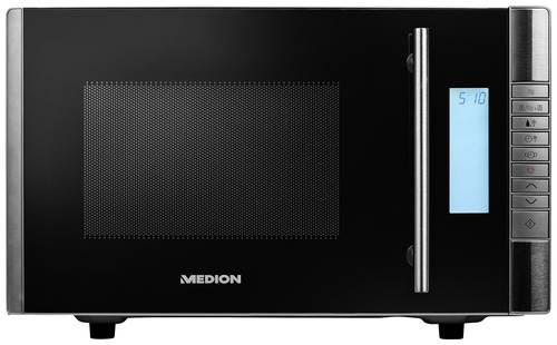 Medion MD 14482 Mikrowelle Edelstahl, Schwarz 800W Grillfunktion, mit Display, Timerfunktion von Medion